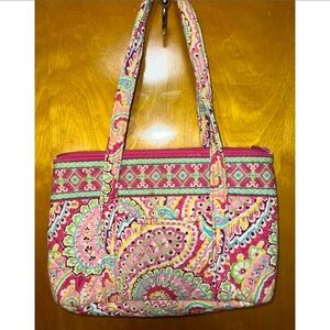 Top Handle VERA BRADLEY Spring Pink Paisley Patterned Purse